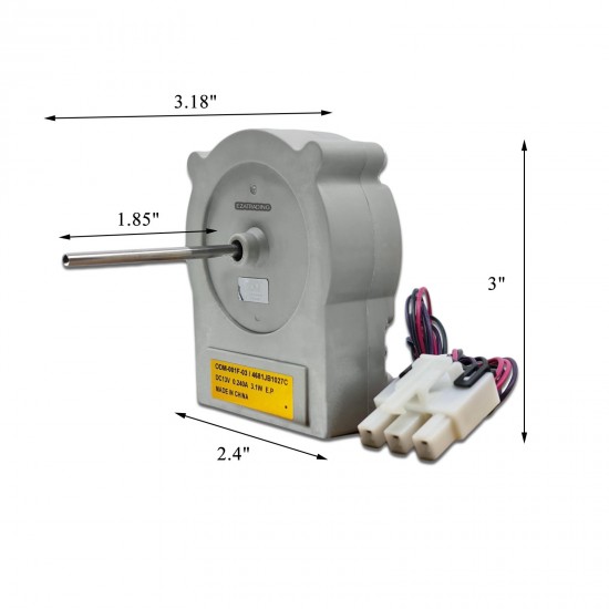 4681JB1027C Evaporator Fan Motor DC 13 Volts / 3.1 Watts / 0.24 A for LG, Kenmore Refrigerators ODM-001F-03, 4681JK1004E, EAU60694512, PS3523323, AP4507961-1 Year Warranty