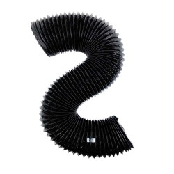 PVC Flexible Aluminum Black Covered Duct Hose 4 Inch 8 Feet For HVAC Ventilation and Exhaust - With 2 Cable Zip Ties