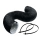 PVC Flexible Aluminum Black Covered Duct Hose 4 Inch 8 Feet For HVAC Ventilation and Exhaust - With 2 Cable Zip Ties