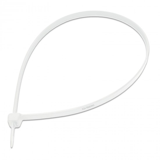 Cable Zip Ties 18 Inch Length 0.3 Inch Wide 130 lb - 100 Pack (White)