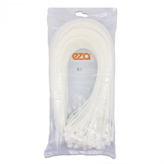 Cable Zip Ties 18 Inch Length 0.3 Inch Wide 130 lb - 100 Pack (White)