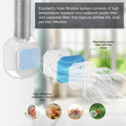 EzaVent Indoor Dryer Full Set Vent with 4 Filters, 8ft Aluminium Duct Hose and Fittings - 1 Year Warranty (White) EzaVent Indoor Dryer Full Set Vent with 4 Filters, 8ft Aluminium Duct Hose and Fittings - 1 Year Warranty (White)